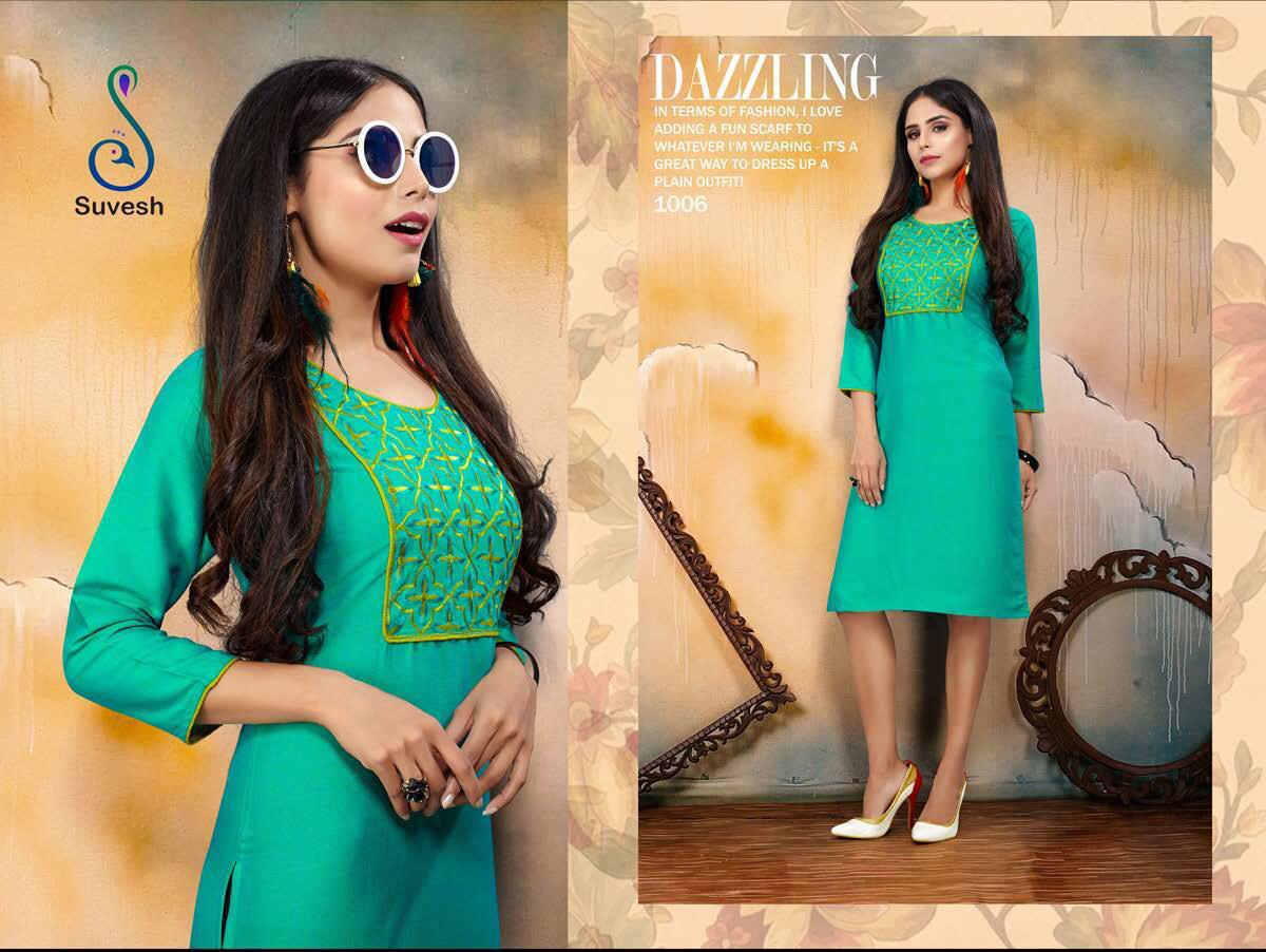 Niyati Vol-2 By Suvesh 1001 To 1008 Series Beautiful Stylish Fancy Colorful Casual Wear & Ethnic Wear & Ready To Wear Rayon Two Tone Kurtis At Wholesale Price