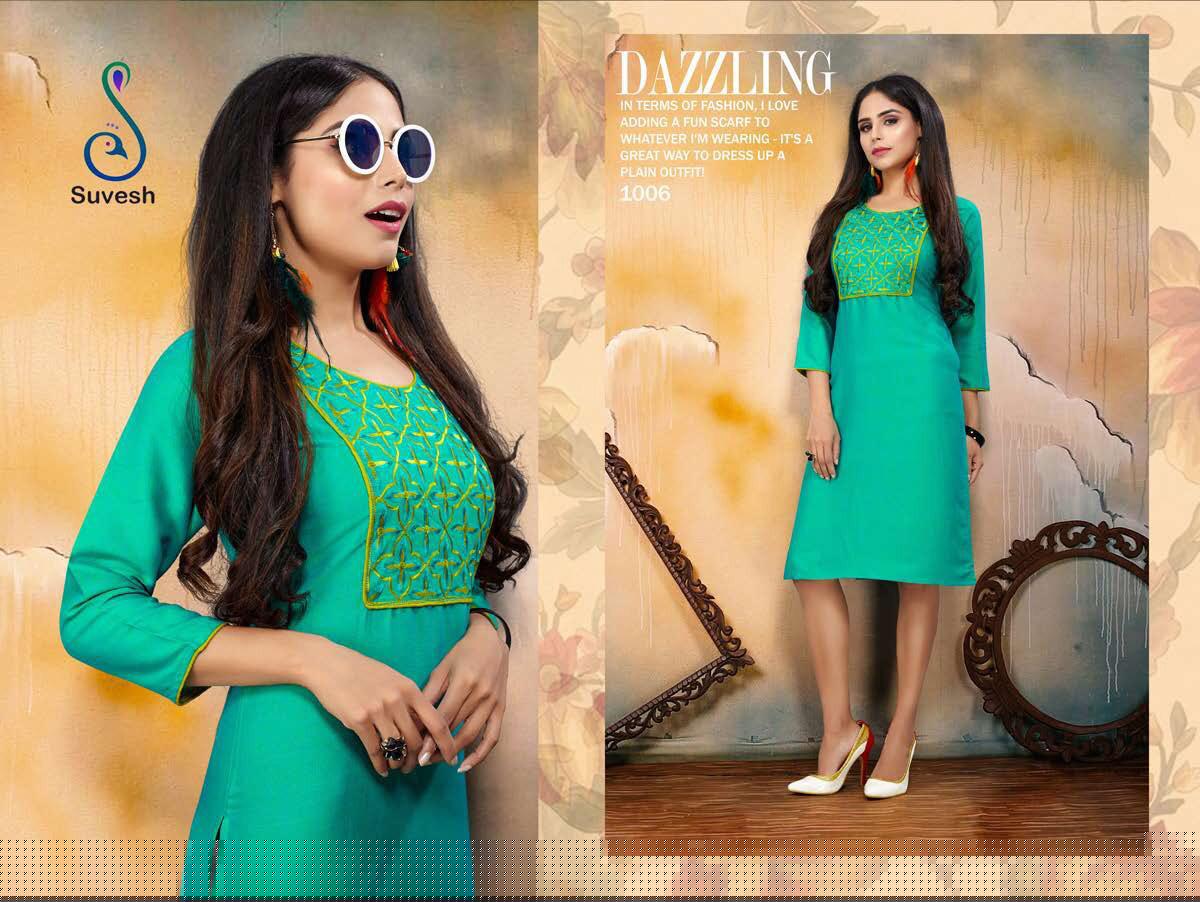 Niyati Vol-2 By Suvesh 1001 To 1008 Series Beautiful Stylish Fancy Colorful Casual Wear & Ethnic Wear & Ready To Wear Rayon Two Tone Kurtis  At Wholesale Price