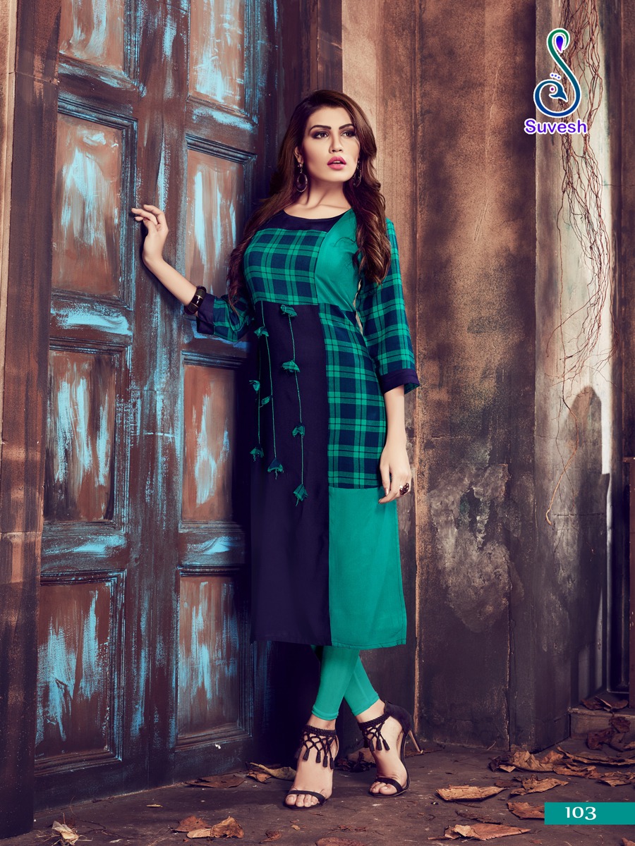 Niyati By Suvesh 101 To 108 Series Beautiful Colorful Stylish Fancy Casual Wear & Ethnic Wear & Ready To Wear Rayon Printed Kurtis At Wholesale Price