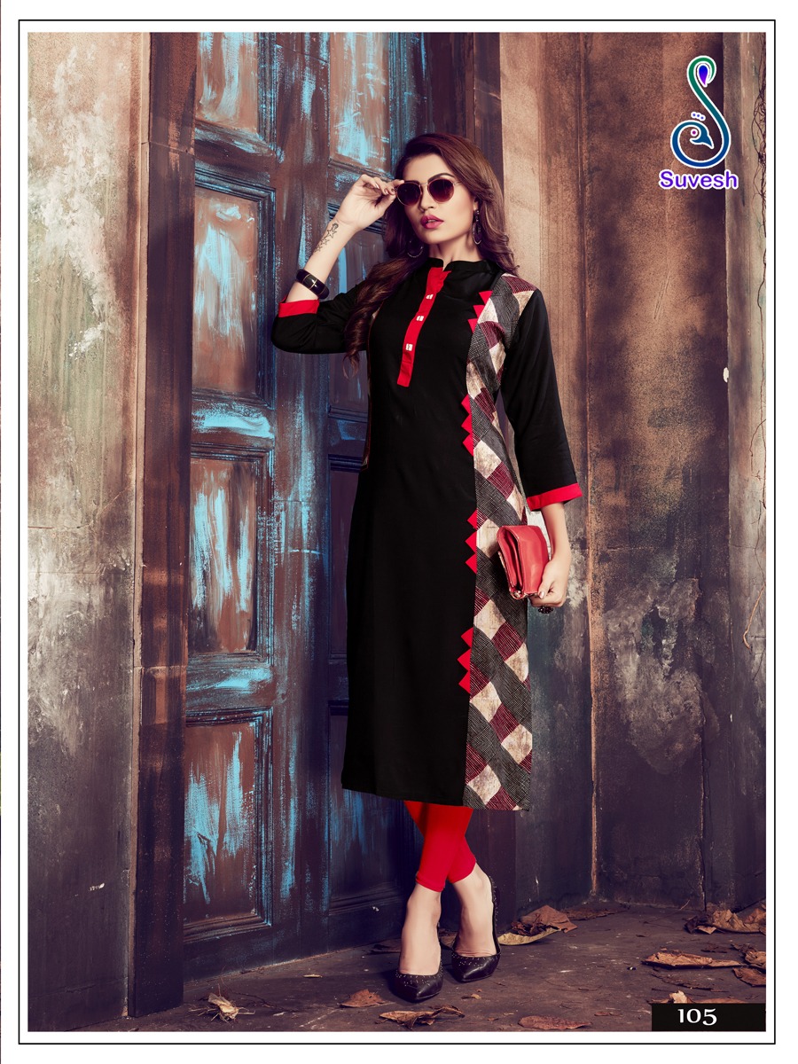 Niyati By Suvesh 101 To 108 Series Beautiful Colorful Stylish Fancy Casual Wear & Ethnic Wear & Ready To Wear Rayon Printed Kurtis At Wholesale Price