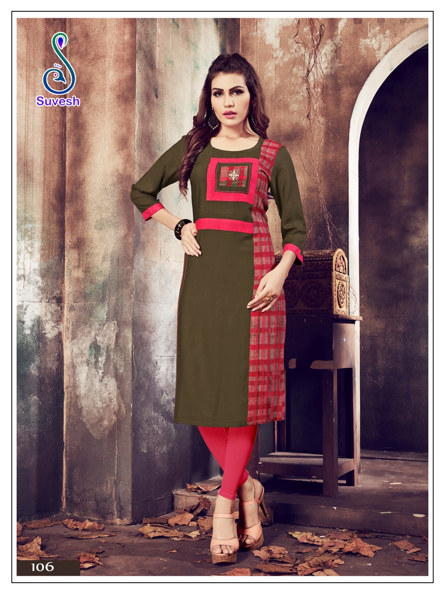 Niyati By Suvesh 101 To 108 Series Beautiful Colorful Stylish Fancy Casual Wear & Ethnic Wear & Ready To Wear Rayon Printed Kurtis At Wholesale Price