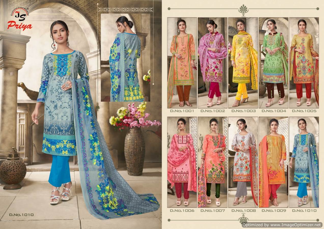Noor Fathima By J S Priya 1001 To 1010 Series Indian Traditional Wear Collection Beautiful Stylish Fancy Colorful Party Wear & Occasional Wear Cotton Printed Dress At Wholesale Price