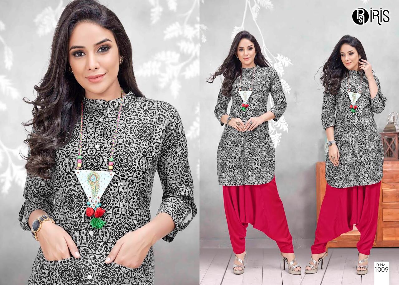 Noor By Iris 1009 To 1014 Series Beautiful Stylish Fancy Colorful Casual Wear & Ethnic Wear & Ready To Wear Pure Cotton Printed Kurtis At Wholesale Price