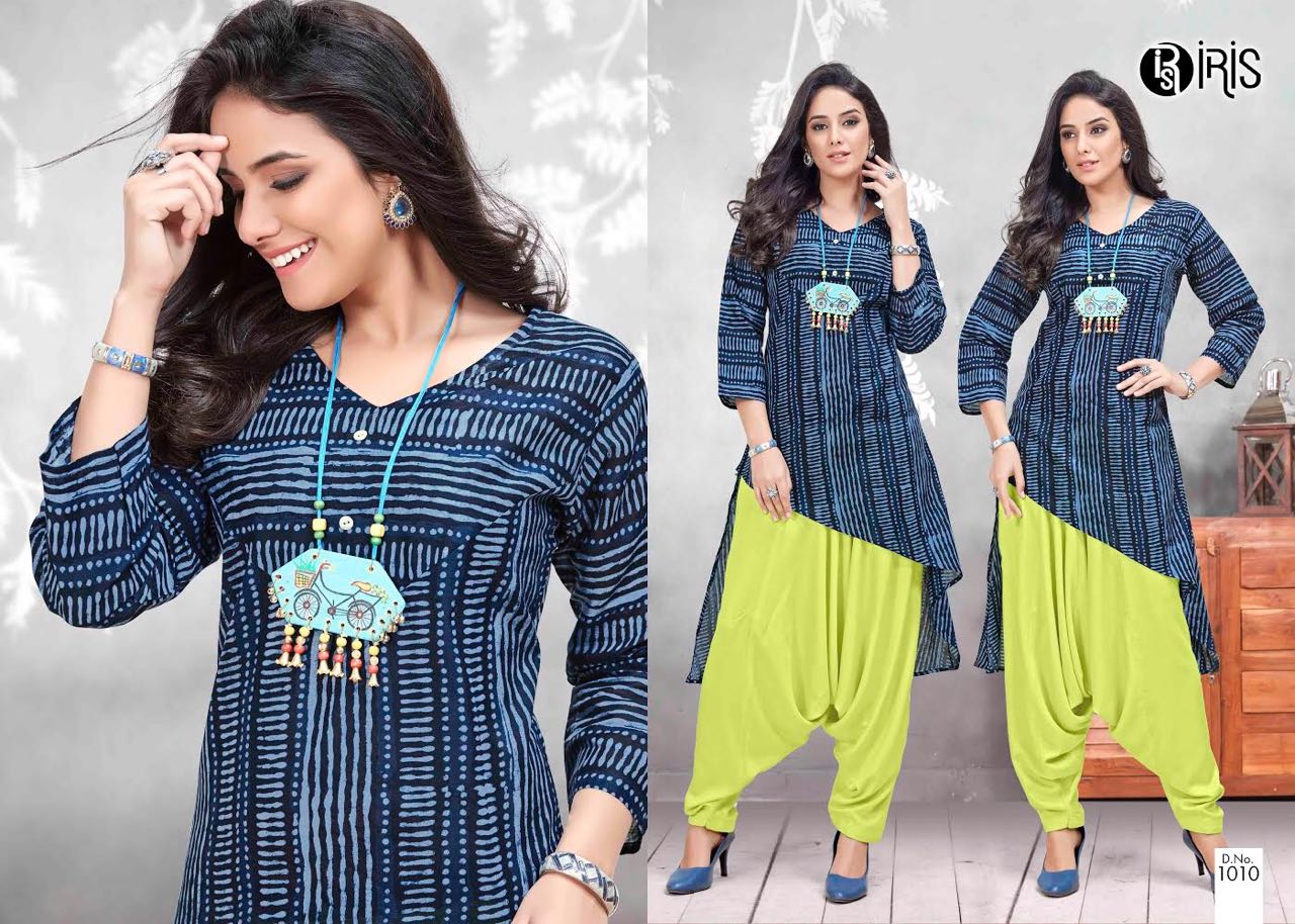 Noor By Iris 1009 To 1014 Series Beautiful Stylish Fancy Colorful Casual Wear & Ethnic Wear & Ready To Wear Pure Cotton Printed Kurtis At Wholesale Price