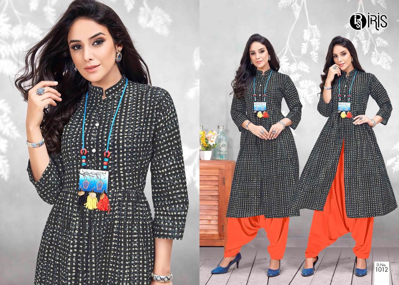Noor By Iris 1009 To 1014 Series Beautiful Stylish Fancy Colorful Casual Wear & Ethnic Wear & Ready To Wear Pure Cotton Printed Kurtis At Wholesale Price