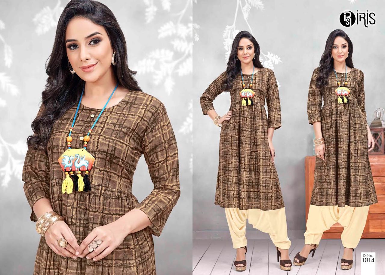 Noor By Iris 1009 To 1014 Series Beautiful Stylish Fancy Colorful Casual Wear & Ethnic Wear & Ready To Wear Pure Cotton Printed Kurtis At Wholesale Price
