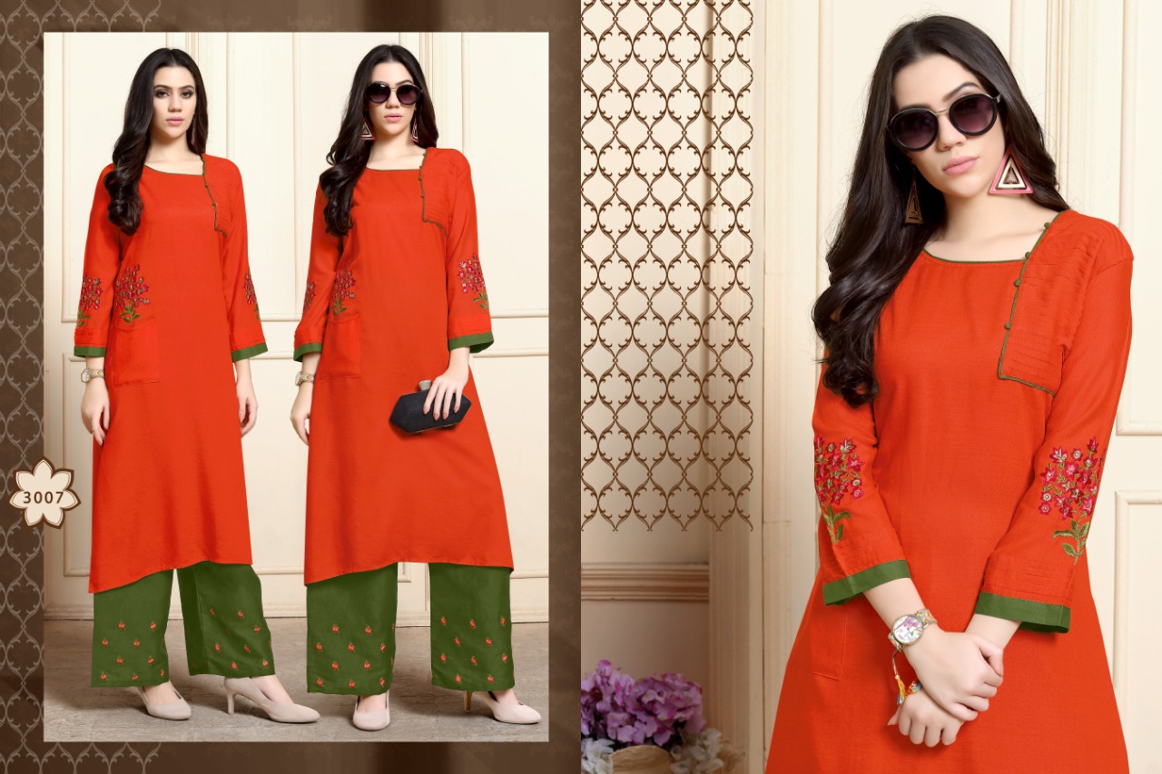 Noor Vol-3 By Kajri Style 3001 To 3008 Series Beautiful Stylish Colorful Fancy Party Wear & Ethnic Wear & Ready To Wear Heavy Rayon With Heavy Work Kurtis At Wholesale Price