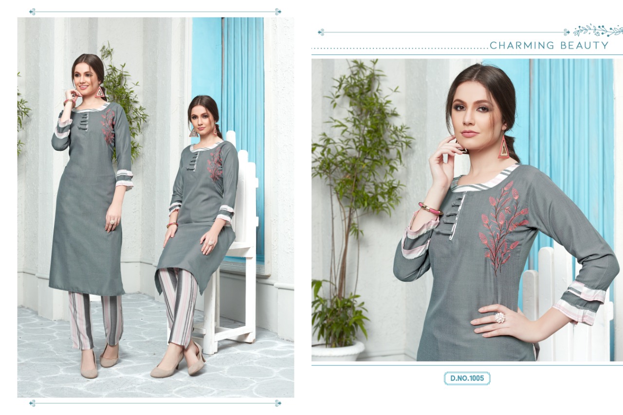 Noor Vol-4 By Kajri Style 1001 To 1008 Series Beautiful Stylish Fancy Colorful Casual Wear & Ethnic Wear & Ready To Wear Rayon Slub With Embroidery Kurtis At Wholesale Price