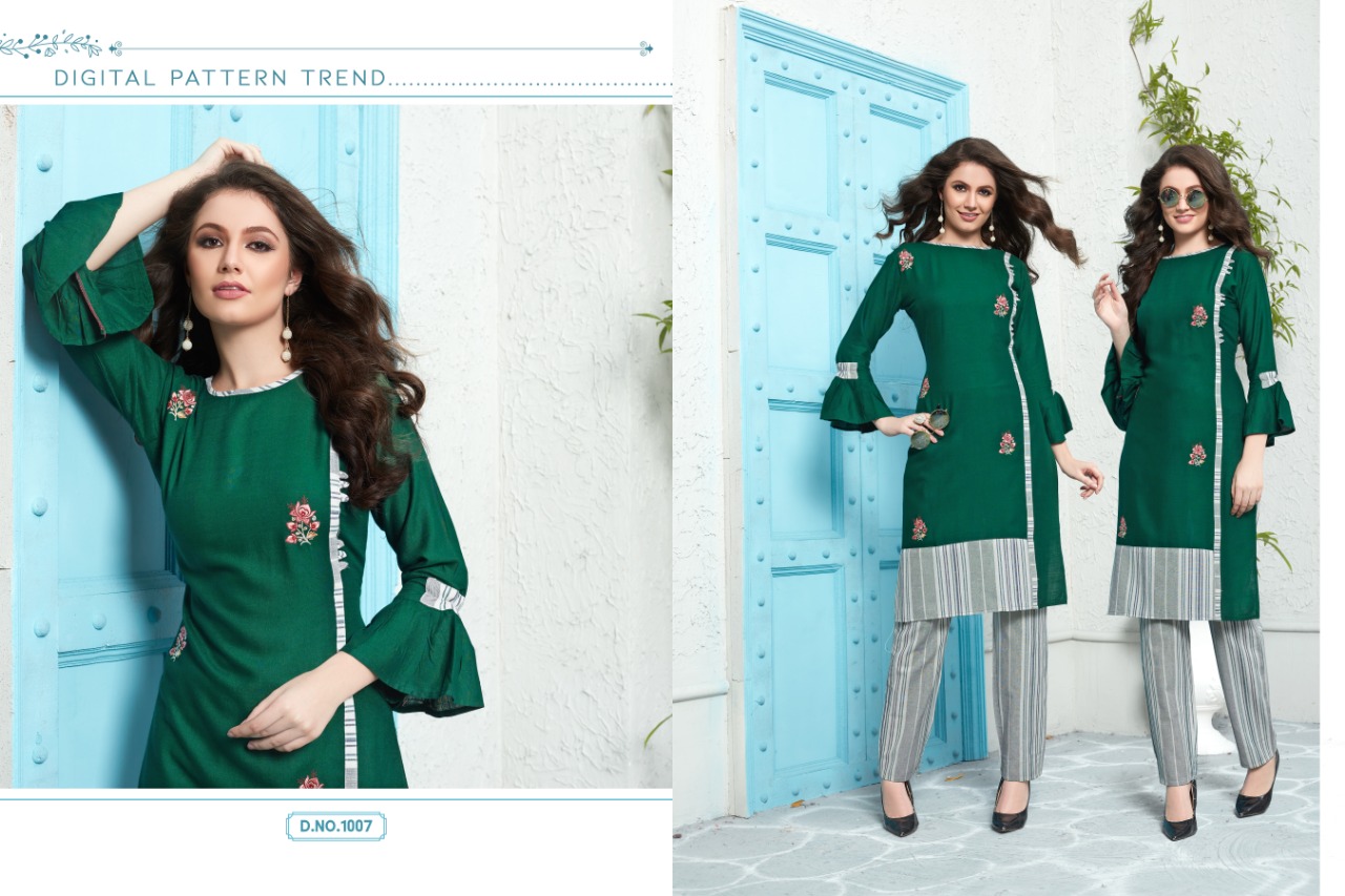 Noor Vol-4 By Kajri Style 1001 To 1008 Series Beautiful Stylish Fancy Colorful Casual Wear & Ethnic Wear & Ready To Wear Rayon Slub With Embroidery Kurtis At Wholesale Price