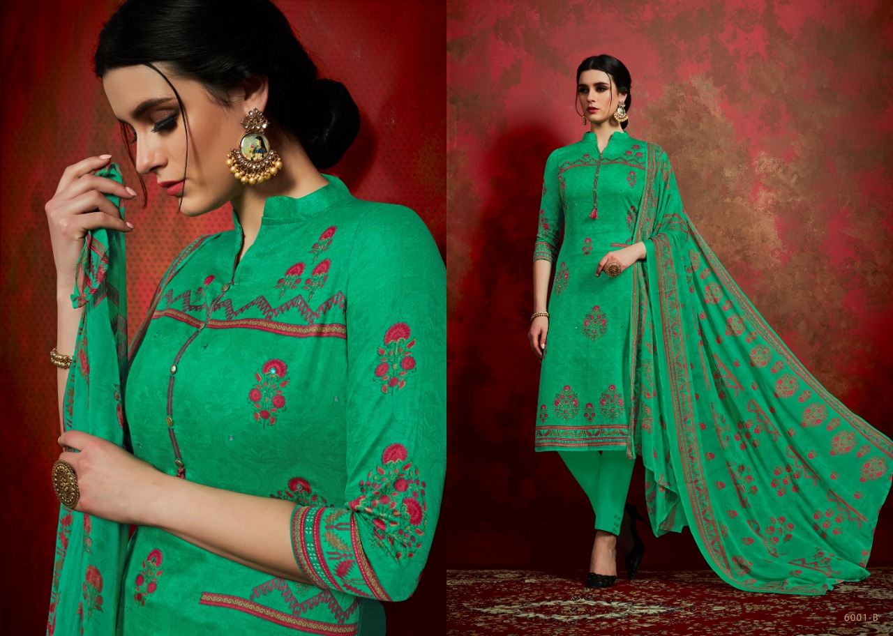 Noor By Aaa Design Studio 6001-a To 6005-b Series Beautiful Suits Colorful Stylish Fancy Casual Wear & Ethnic Wear Cotton Satin With Work Dresses At Wholesale Price