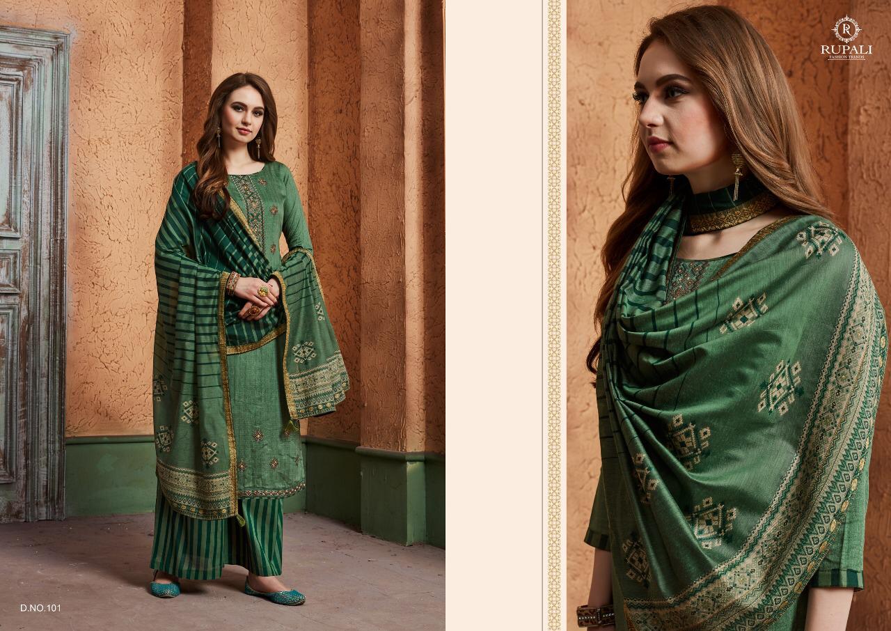 Noor-e-punjab By Rupali Fashion 1001 To 1006 Series Beautiful Suits Stylish Colorful Fancy Casual Wear & Ethnic Wear Heavy Jam Satin Embroidery Dresses At Wholesale Price