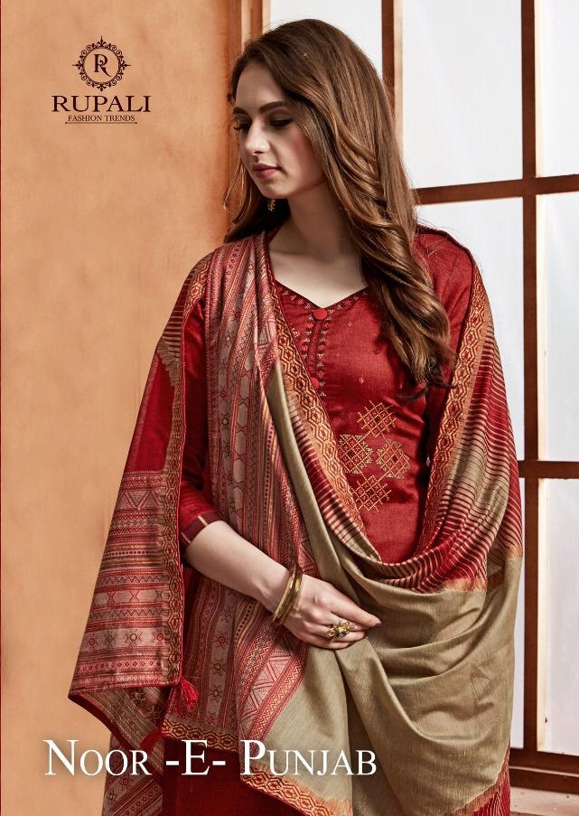 Noor-e-punjab By Rupali Fashion 1001 To 1006 Series Beautiful Suits Stylish Colorful Fancy Casual Wear & Ethnic Wear Heavy Jam Satin Embroidery Dresses At Wholesale Price