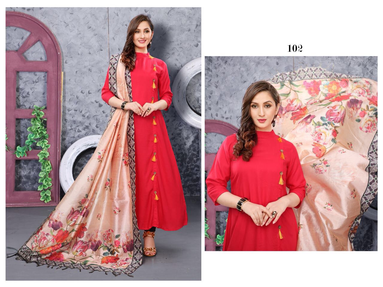 Noor By Jugnii 101 To 108 Series Stylish Colorful Fancy Beautiful Casual Wear & Ethnic Wear Plain Viscose Rayon Kurtis At Wholesale Price