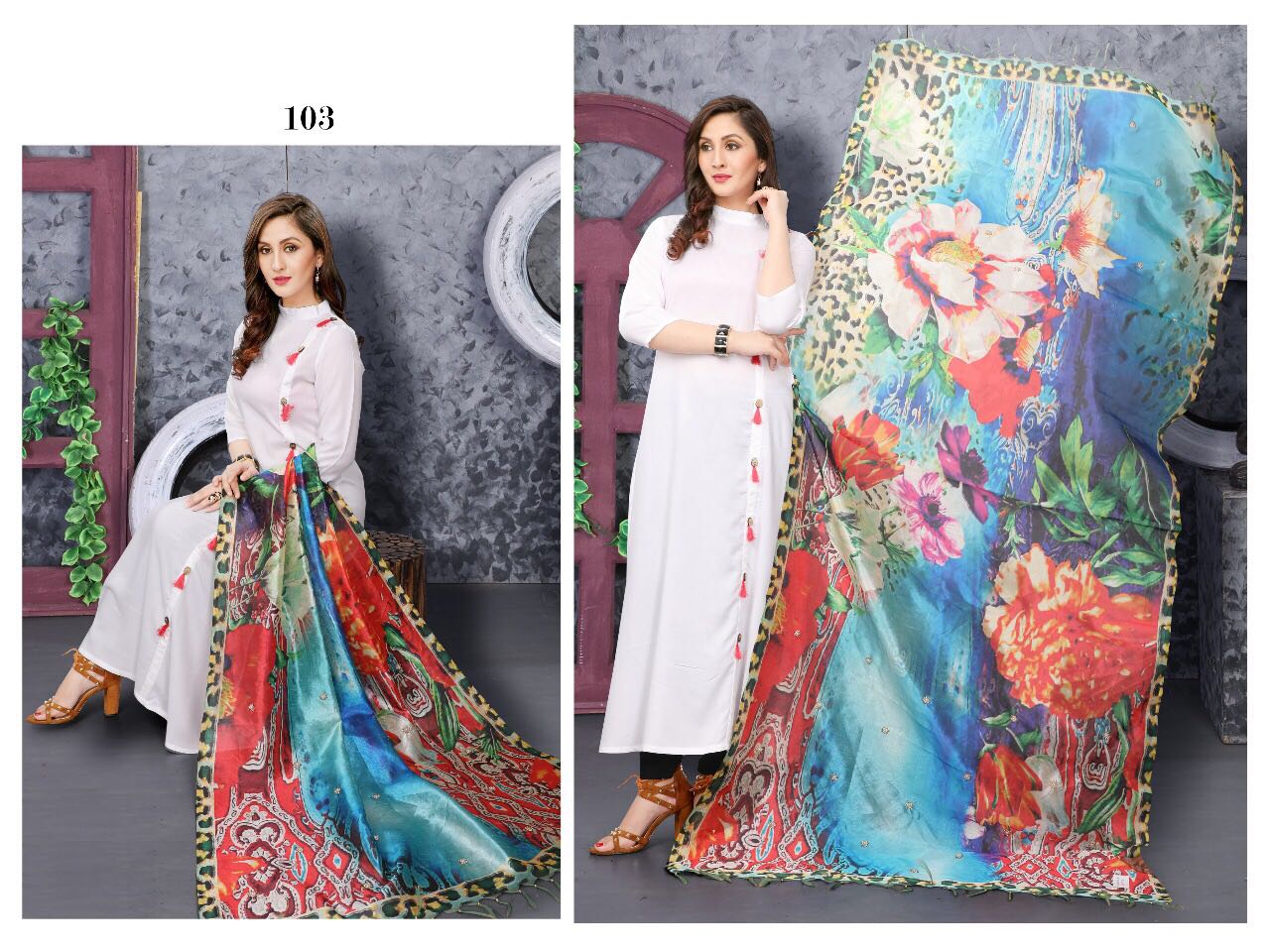 Noor By Jugnii 101 To 108 Series Stylish Colorful Fancy Beautiful Casual Wear & Ethnic Wear Plain Viscose Rayon Kurtis At Wholesale Price