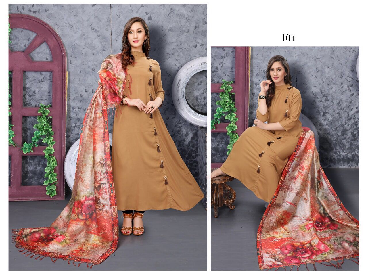 Noor By Jugnii 101 To 108 Series Stylish Colorful Fancy Beautiful Casual Wear & Ethnic Wear Plain Viscose Rayon Kurtis At Wholesale Price