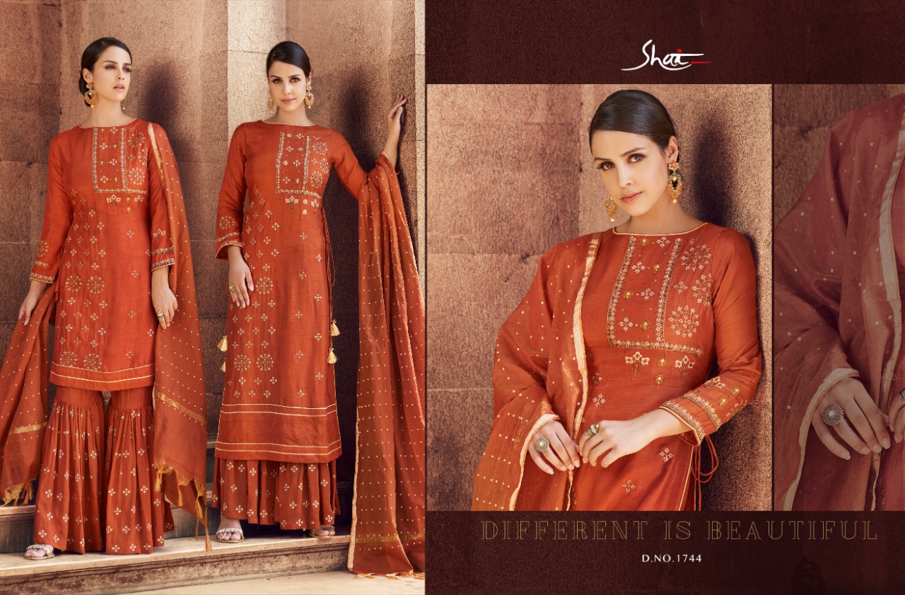 Noor By Shai 1741 To 1748 Series Designer Pakistani Suits Beautiful Stylish Fancy Colorful Party Wear & Occasional Wear Pure Tussar Silk Embroidered Dresses At Wholesale Price