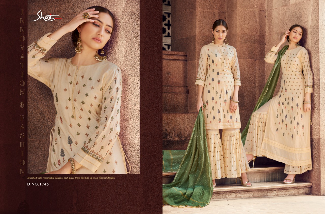 Noor By Shai 1741 To 1748 Series Designer Pakistani Suits Beautiful Stylish Fancy Colorful Party Wear & Occasional Wear Pure Tussar Silk Embroidered Dresses At Wholesale Price