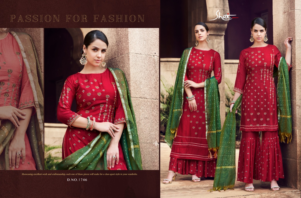 Noor By Shai 1741 To 1748 Series Designer Pakistani Suits Beautiful Stylish Fancy Colorful Party Wear & Occasional Wear Pure Tussar Silk Embroidered Dresses At Wholesale Price