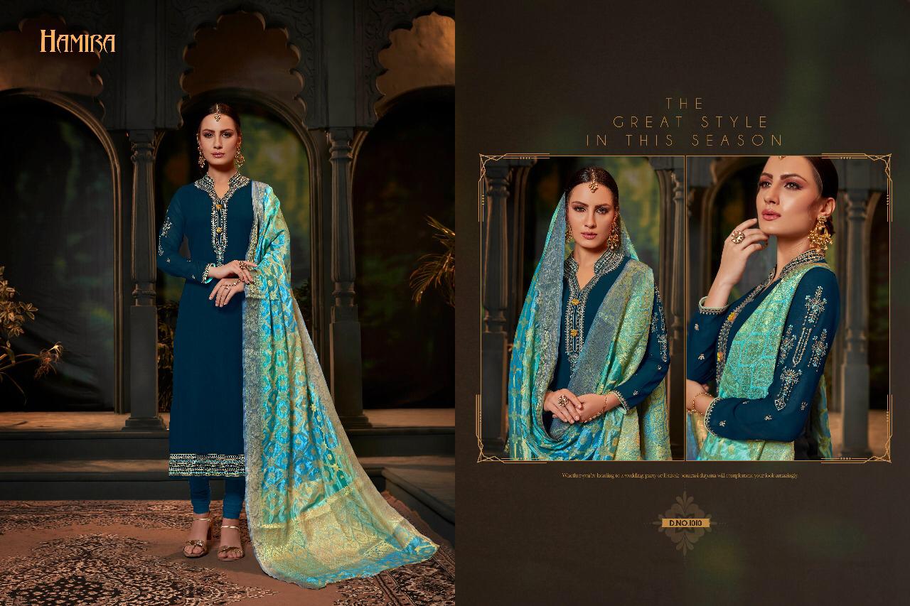 Noorani By Hamiba 1007 To 1012 Series Beautiful Suits Colorful Stylish Fancy Colorful Casual Wear & Ethnic Wear Georgette Embroidery Dresses At Wholesale Price