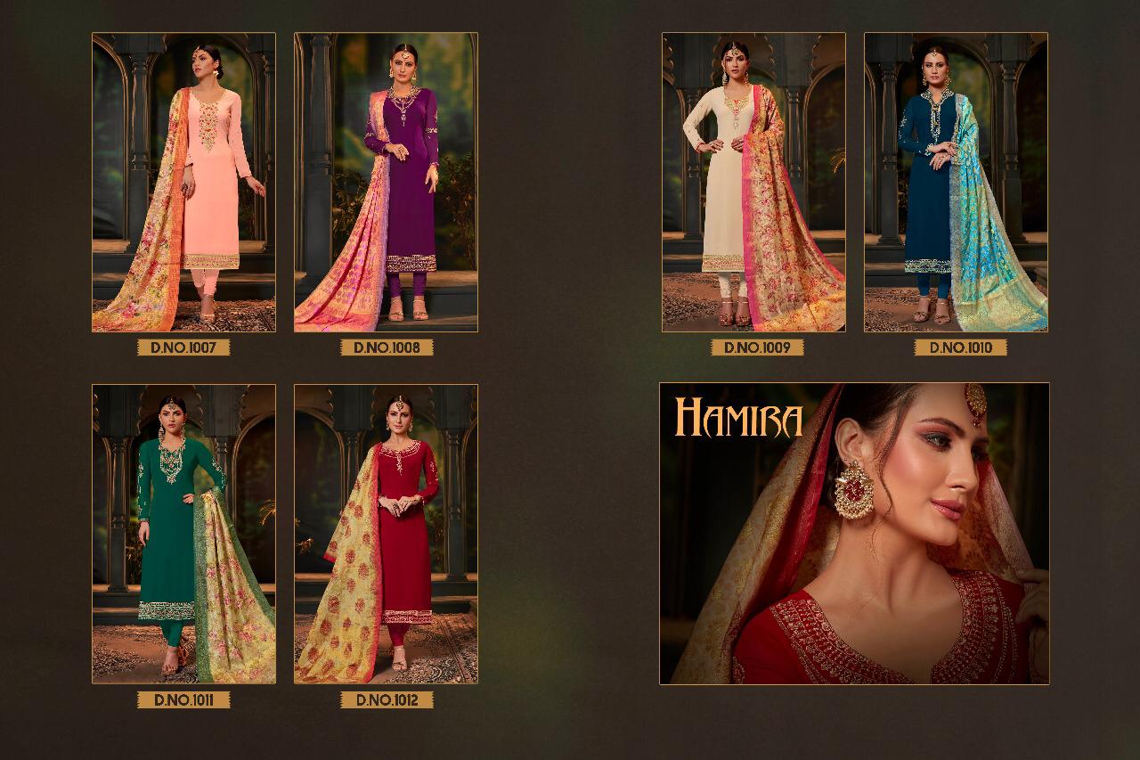 Noorani By Hamiba 1007 To 1012 Series Beautiful Suits Colorful Stylish Fancy Colorful Casual Wear & Ethnic Wear Georgette Embroidery Dresses At Wholesale Price