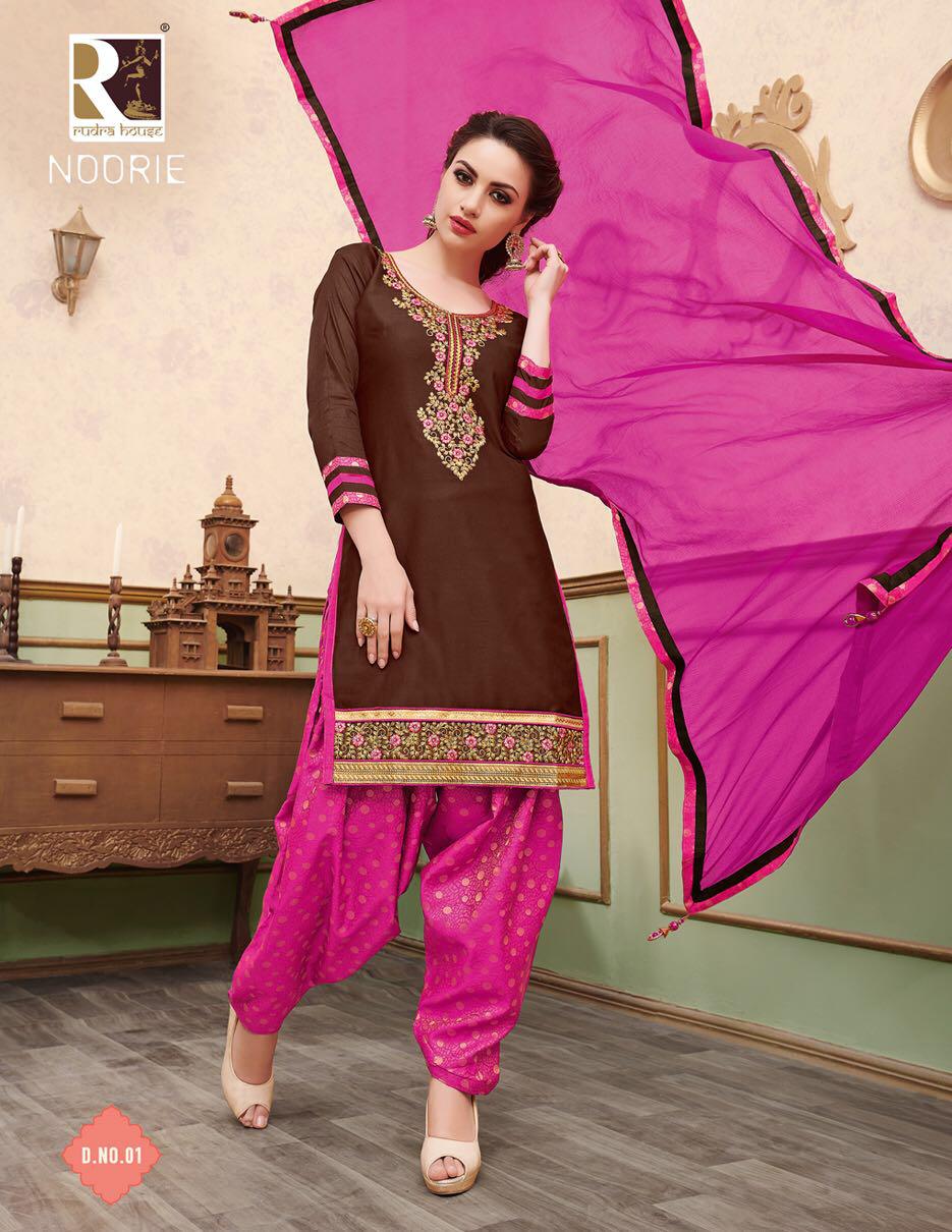 Noori By Rudra 01 To 10 Series Designer Beautiful Stylish Fancy Colorful Casual Wear & Ethnic Wear & Ready To Wear Satin Cotton Embroidery Dresses At Wholesale Price