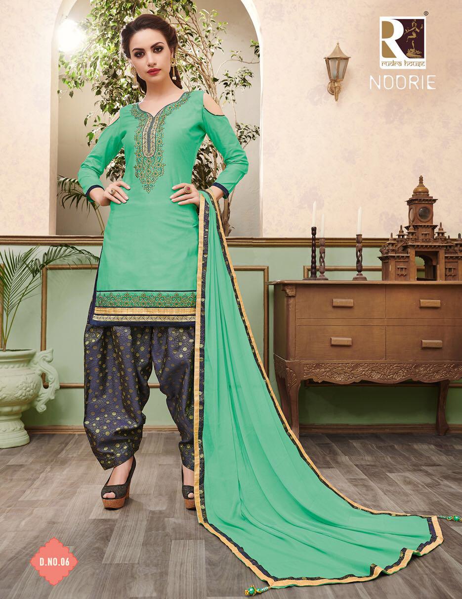 Noori By Rudra 01 To 10 Series Designer Beautiful Stylish Fancy Colorful Casual Wear & Ethnic Wear & Ready To Wear Satin Cotton Embroidery Dresses At Wholesale Price