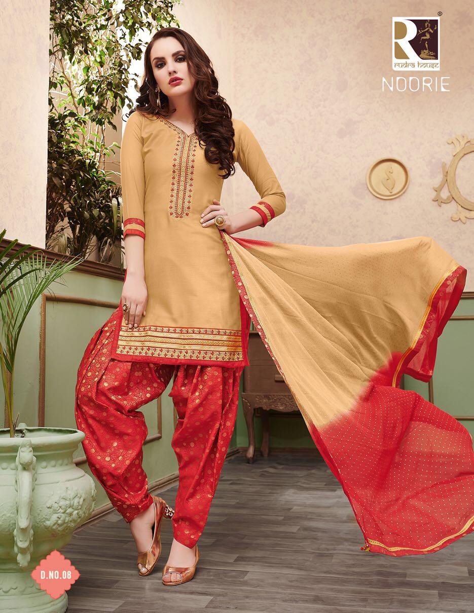 Noori By Rudra 01 To 10 Series Designer Beautiful Stylish Fancy Colorful Casual Wear & Ethnic Wear & Ready To Wear Satin Cotton Embroidery Dresses At Wholesale Price