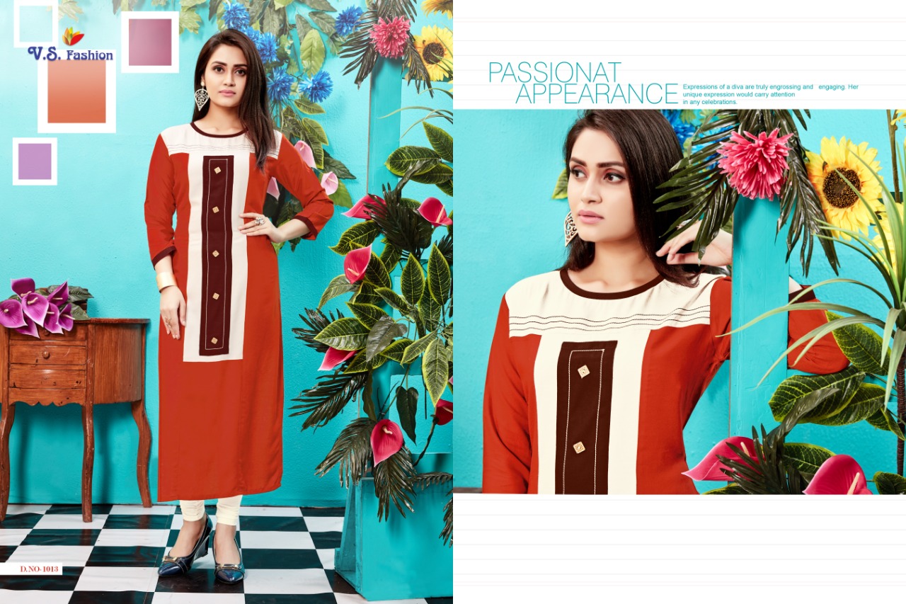 Note Book Vol-2 By Vs Fashion 1011 To 1018 Series Beautiful Colorful Stylish Fancy Casual Wear & Ethnic Wear & Ready To Wear Rayon Embroidered Kurtis At Wholesale Price