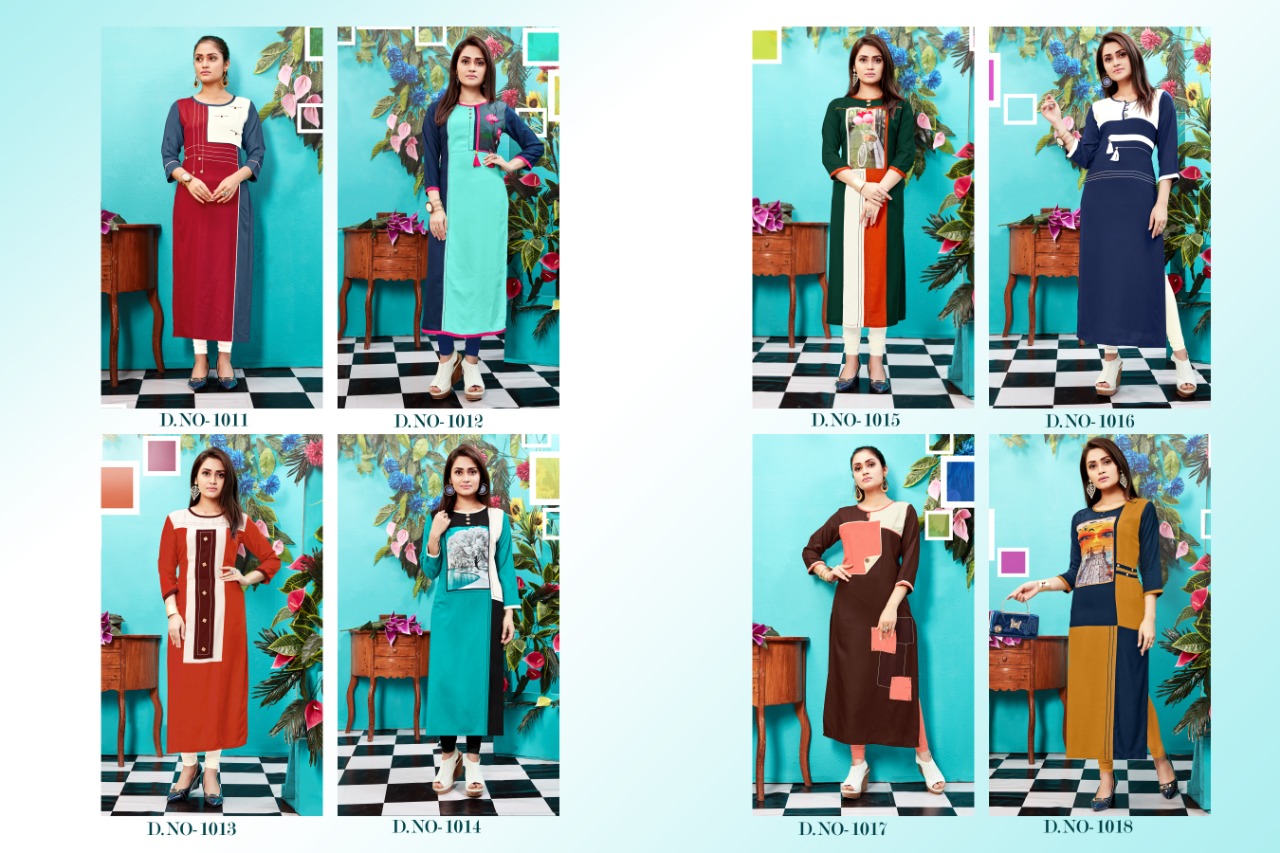 Note Book Vol-2 By Vs Fashion 1011 To 1018 Series Beautiful Colorful Stylish Fancy Casual Wear & Ethnic Wear & Ready To Wear Rayon Embroidered Kurtis At Wholesale Price