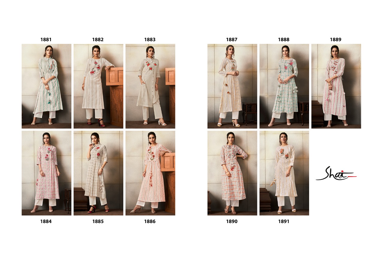 Notion By Shai Presents 1881 To 1891 Series Designer Beautiful Stylish Colorful Fancy Ready To Wear & Casual Wear & Ethnic Wear Pure Cotton Dyed With Palazzo Kurtis At Wholesale Price