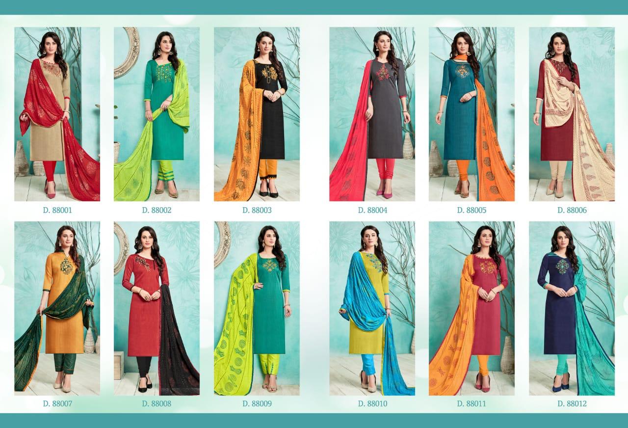Noureen Vol-7 By Vishnu Impex 88001 To 88012 Series Designer Suits Collection Beautiful Stylish Fancy Colorful Party Wear & Occasional Wear Modal Silk Pattern Dresses At Wholesale Price