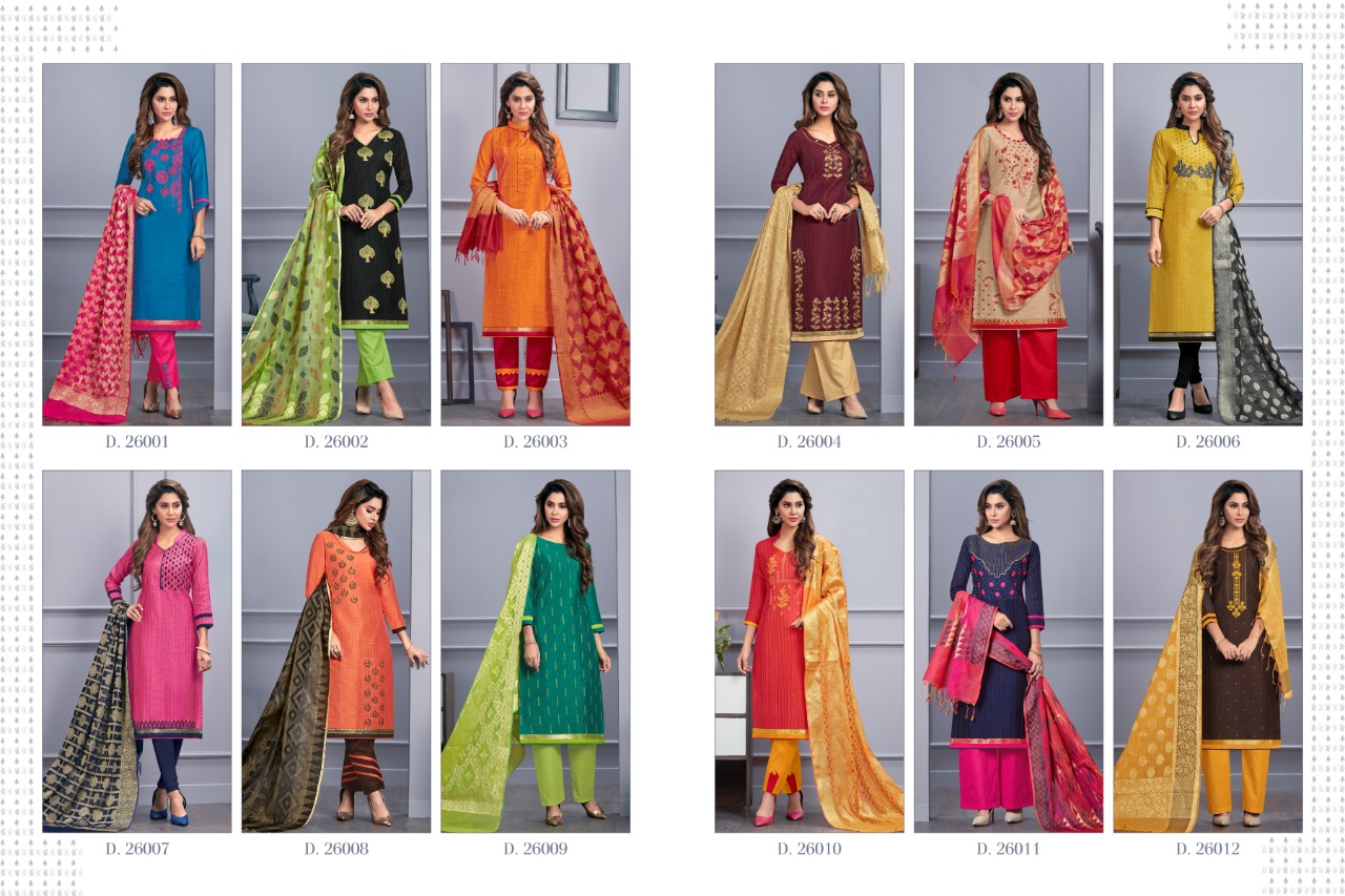 Nykaa By Raghav Royal 26001 To 26012 Series Festive Suits Collection Beautiful Stylish Fancy Colorful Party Wear & Occasional Wear South Cotton Embroidery And Handwork Dresses At Wholesale Price