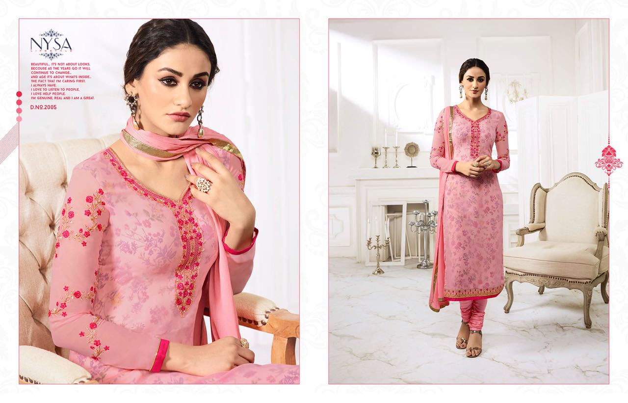 Nysa Vol-11 By Nysa Lifestyle 2001 To 2006 Series Designer Suits Collection Beautiful Stylish Fancy Colorful Party Wear & Occasional Wear Georgette Dresses At Wholesale Price