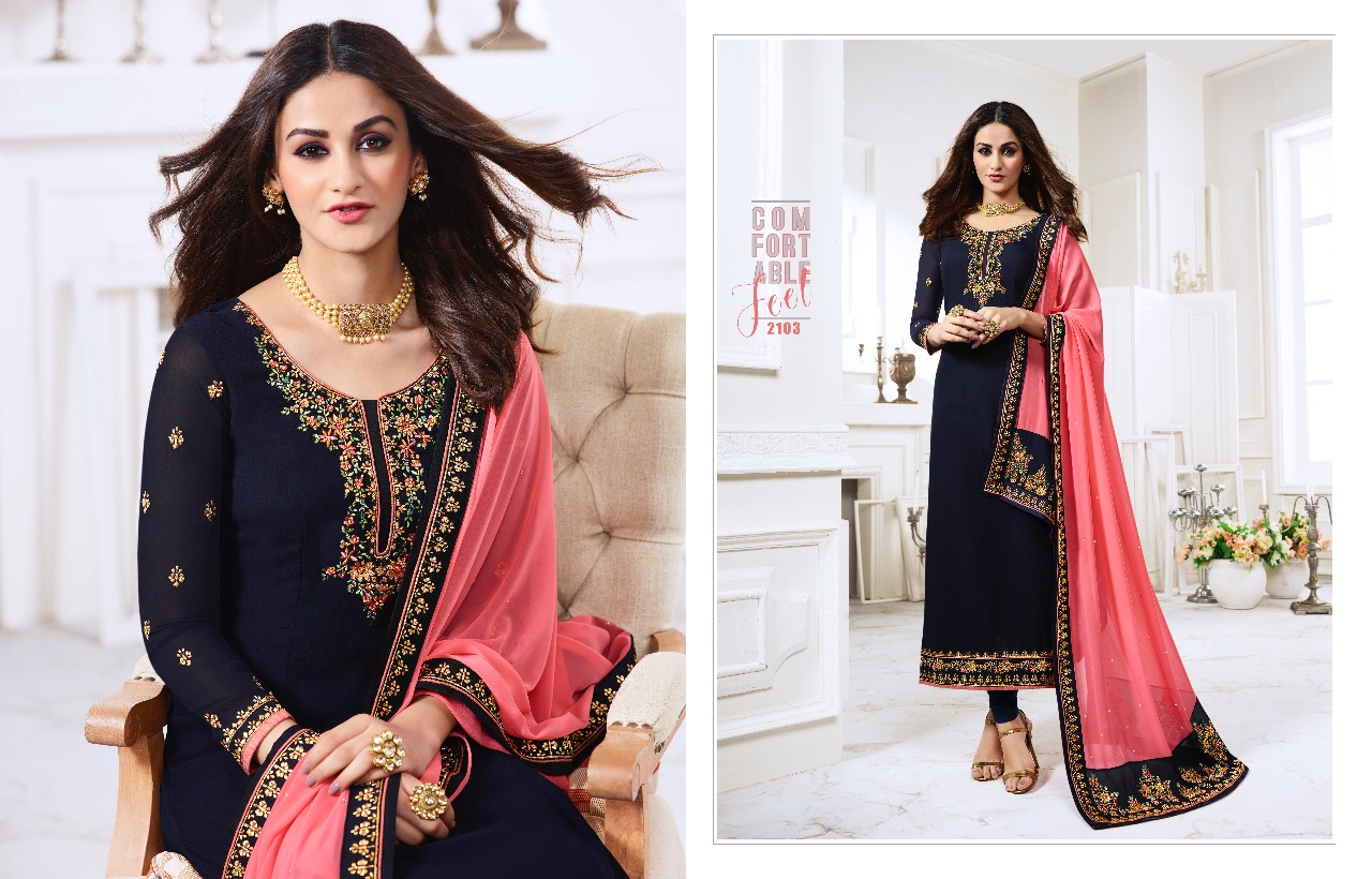 Nysa Vol-12 By Nysa Lifestyle 2101 To 2105 Series Beautiful Suits Colorful Stylish Fancy Party Wear & Ethnic Wear Georgette Embroidered Dresses At Wholesale Price