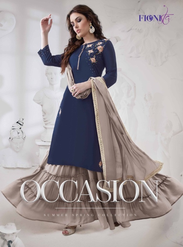 Occasion By Fionista Designer Wedding Collection Beautiful Stylish Fancy Colorful Party Wear & Occasional Wear Pure Viscose Embroidery Dresses At Wholesale Price
