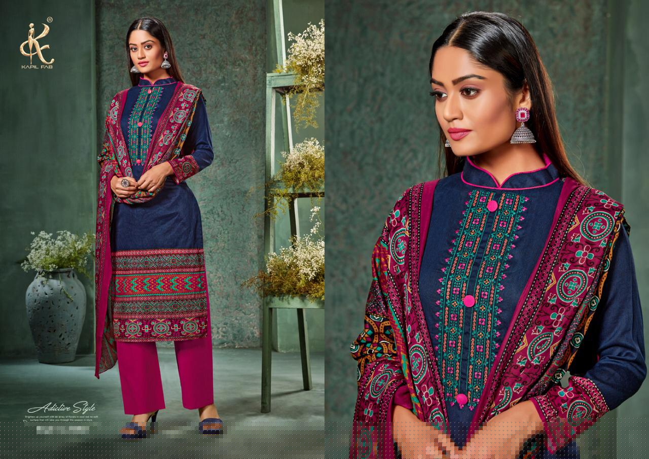 Olive By Kapil Fab 6001 To 6008 Series Beautiful Pashmina Suits Stylish Fancy Colorful Winter Wear & Ethnic Wear Cotton Satin Print Embroidered Dresses At Wholesale Price