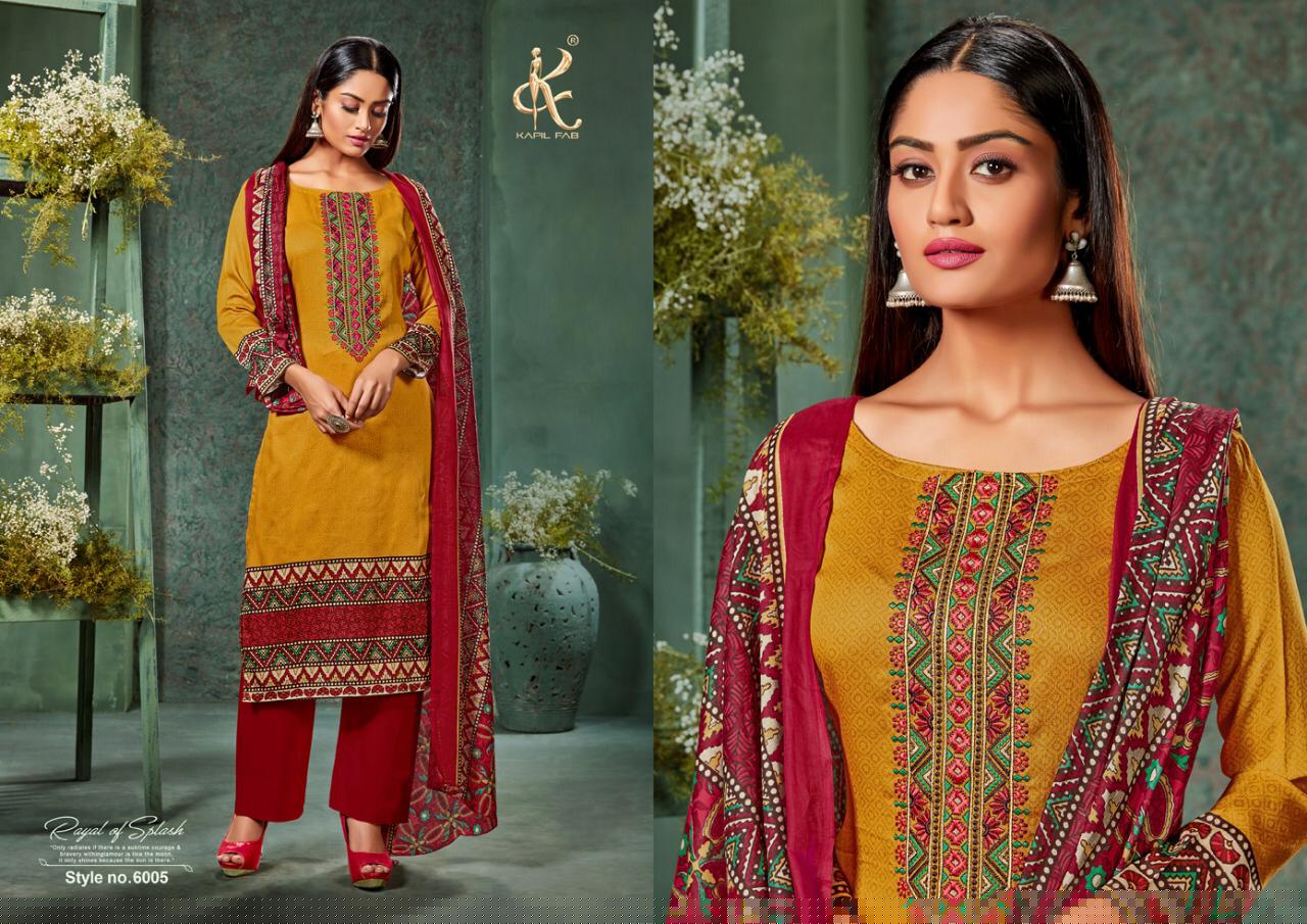 Olive By Kapil Fab 6001 To 6008 Series Beautiful Pashmina Suits Stylish Fancy Colorful Winter Wear & Ethnic Wear Cotton Satin Print Embroidered Dresses At Wholesale Price