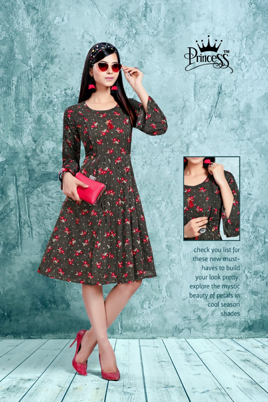 Olive Look By Princess 01 To 12 Series Beautiful Colorful Stylish Fancy Casual Wear & Ethnic Wear & Ready To Wear Heavy Rayon Printed Kurtis At Wholesale Price