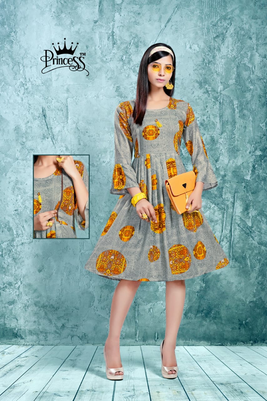 Olive Look By Princess 01 To 12 Series Beautiful Colorful Stylish Fancy Casual Wear & Ethnic Wear & Ready To Wear Heavy Rayon Printed Kurtis At Wholesale Price