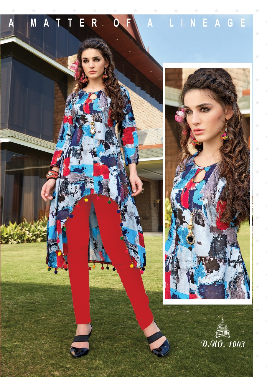Olivia Vol-1 By Dhyana Fashion 1001 To 1008 Series Beautiful Stylish Fancy Colorful Casual Wear & Ethnic Wear Rayon Printed Kurtis At Wholesale Price