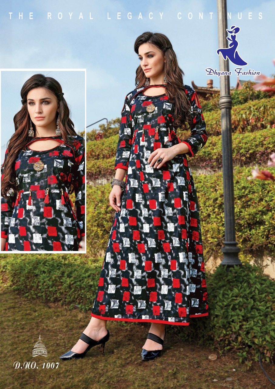 Olivia Vol-1 By Dhyana Fashion 1001 To 1008 Series Beautiful Stylish Fancy Colorful Casual Wear & Ethnic Wear Rayon Printed Kurtis At Wholesale Price