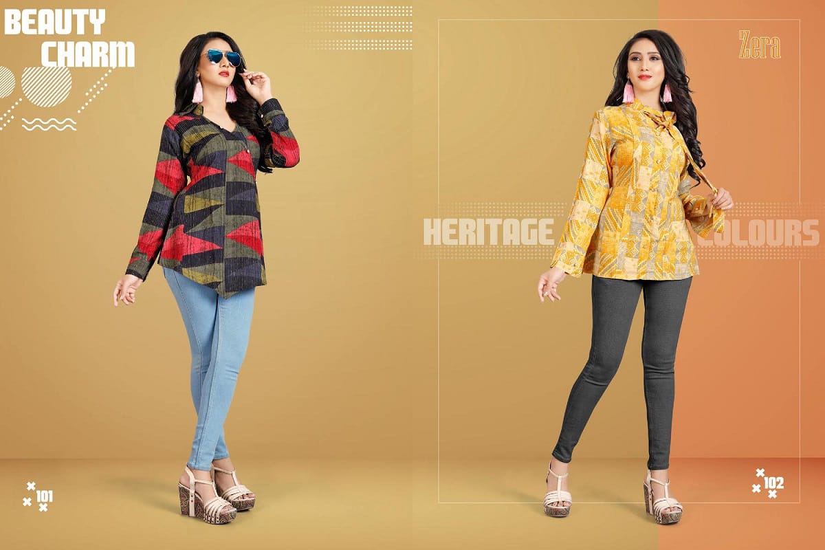 Olivia By Zera 101 To 109 Series Beautiful Stylish Colorful Fancy Casual Wear & Ethnic Wear & Ready To Wear Rayon Printed Kurtis At Wholesale Price