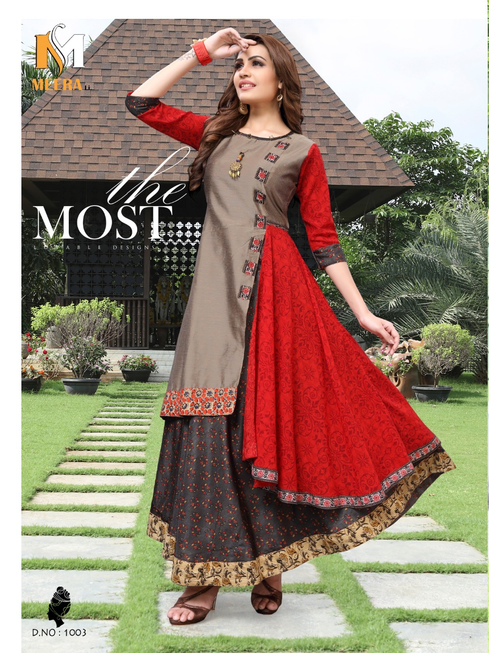 Once More By Meerali 1001 To 1005 Series Beautiful Colorful Stylish Fancy Casual Wear & Ethnic Wear & Ready To Wear Fancy Mix Printed Kurtis At Wholesale Price