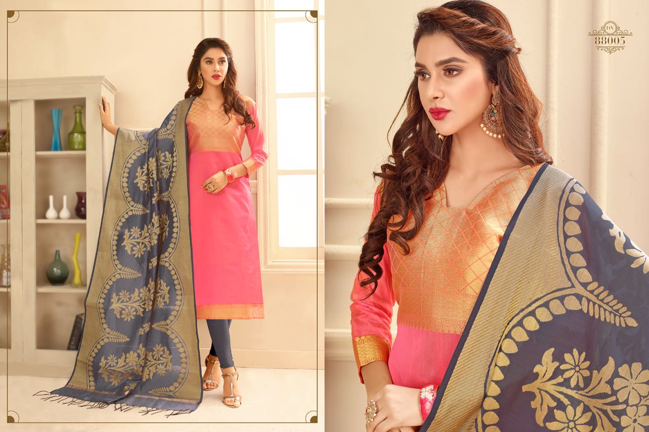Orange Candy By B.g. Impex 88001 To 88012 Series Beautiful Stylish Fancy Colorful Party Wear & Ethnic Wear Banarasi Silk Dresses At Wholesale Price