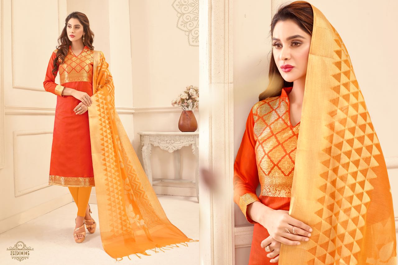 Orange Candy By B.g. Impex 88001 To 88012 Series Beautiful Stylish Fancy Colorful Party Wear & Ethnic Wear Banarasi Silk Dresses At Wholesale Price