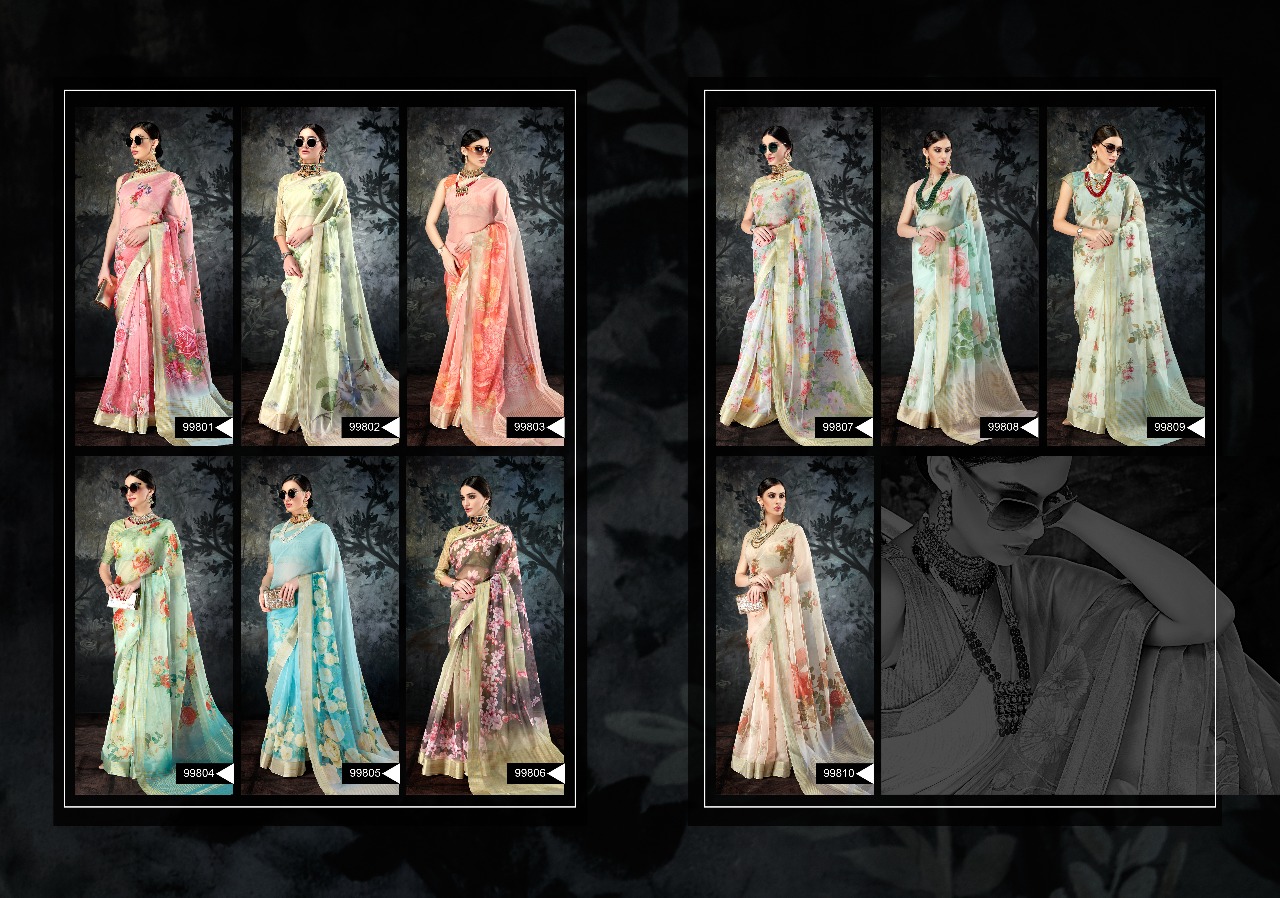 Organza Sarees By Sva 99801 To 99810 Series Designer Indian Traditional Wear Collection Beautiful Stylish Fancy Colorful Party Wear & Occasional Wear Pure Organza Sarees At Wholesale Price