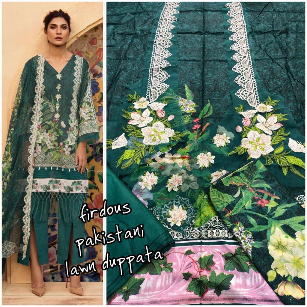 Original Pakistani Firdous Lawn Vol-2 By Fashid Wholesale 1001 To 1008 Series Designer Pakistani Suits Beautiful Stylish Fancy Colorful Party Wear & Occasional Wear Heavy Cotton With Embroidery Dresses At Wholesale Price