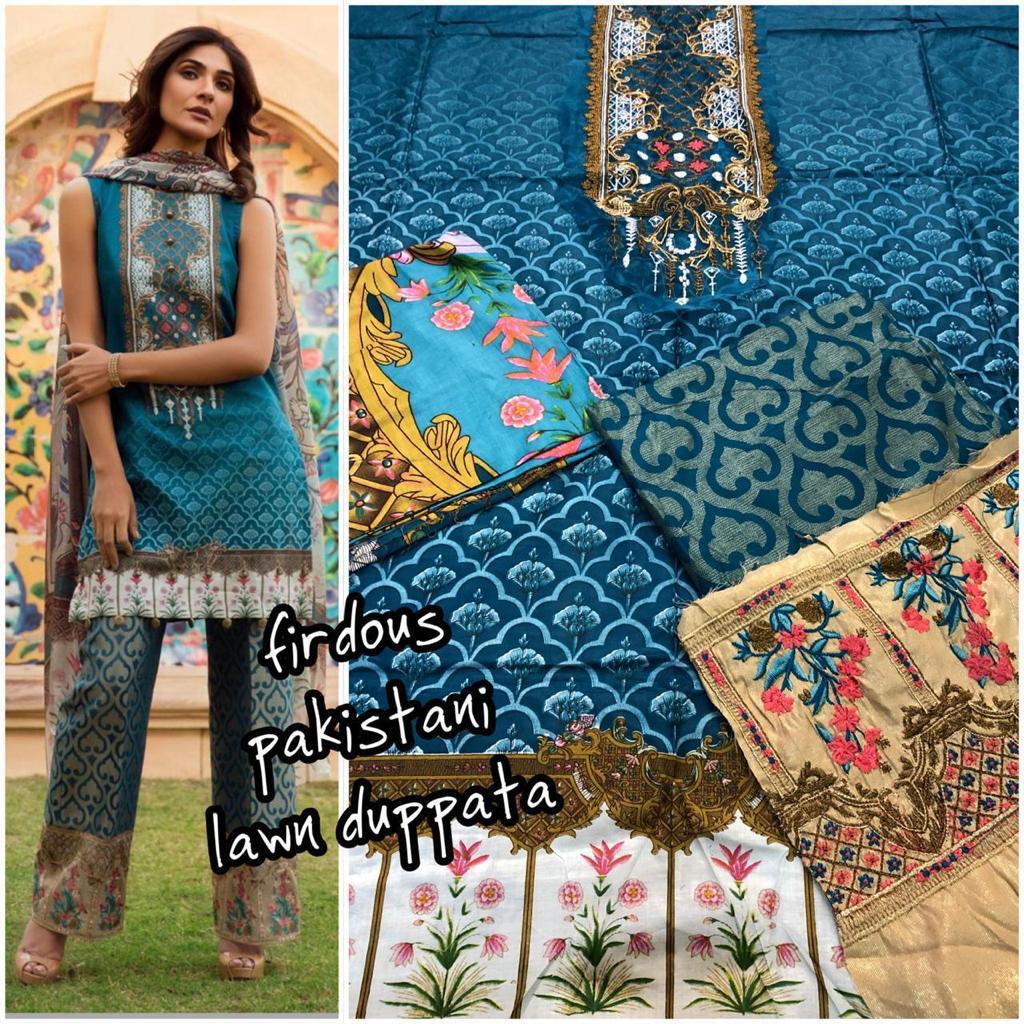 Original Pakistani Firdous Lawn Vol-2 By Fashid Wholesale 1001 To 1008 Series Designer Pakistani Suits Beautiful Stylish Fancy Colorful Party Wear & Occasional Wear Heavy Cotton With Embroidery Dresses At Wholesale Price