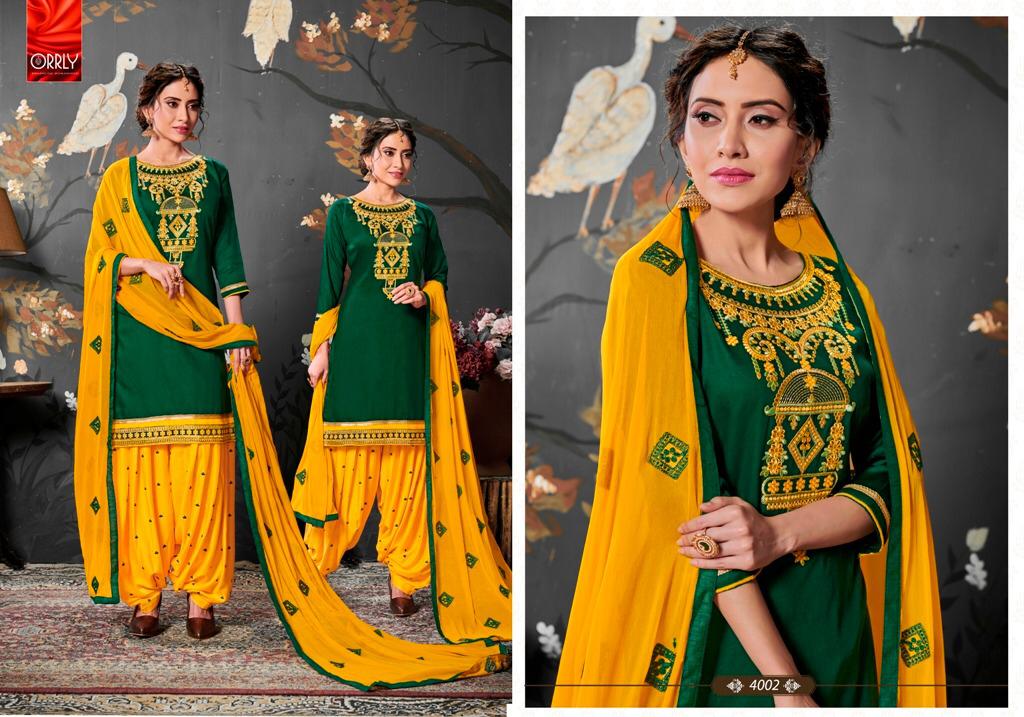 Orrly By Patiala By Orrly 4000 To 4004 Series Designer Patiyala Suits Collection Beautiful Stylish Fancy Colorful Party Wear & Ethnic Wear Jam Silk Cotton With Embroidery Work Dresses At Wholesale Price