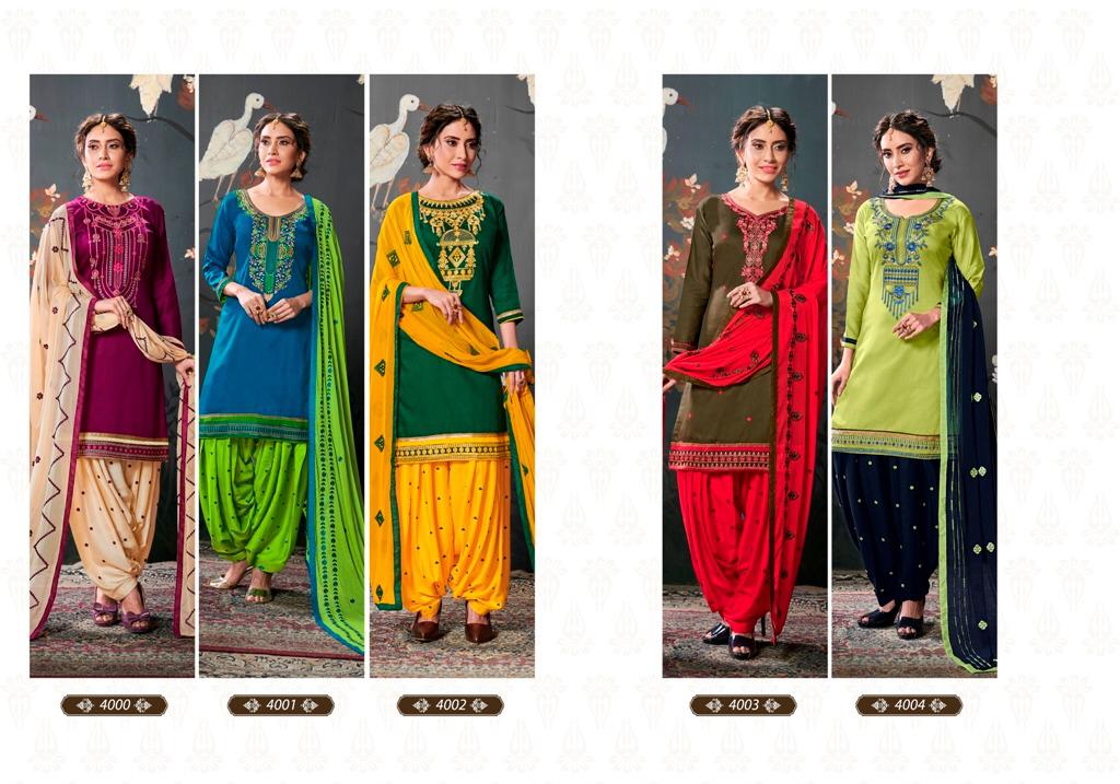 Orrly By Patiala By Orrly 4000 To 4004 Series Designer Patiyala Suits Collection Beautiful Stylish Fancy Colorful Party Wear & Ethnic Wear Jam Silk Cotton With Embroidery Work Dresses At Wholesale Price
